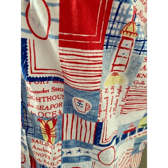 Sag Harbor Sport Nautical Button Down Short Sleeve Shirt - Ladies Size Large - Picture 2 of 6